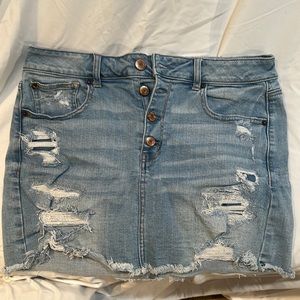 Size 14 women’s mini skirt, American Eagle distressed denim